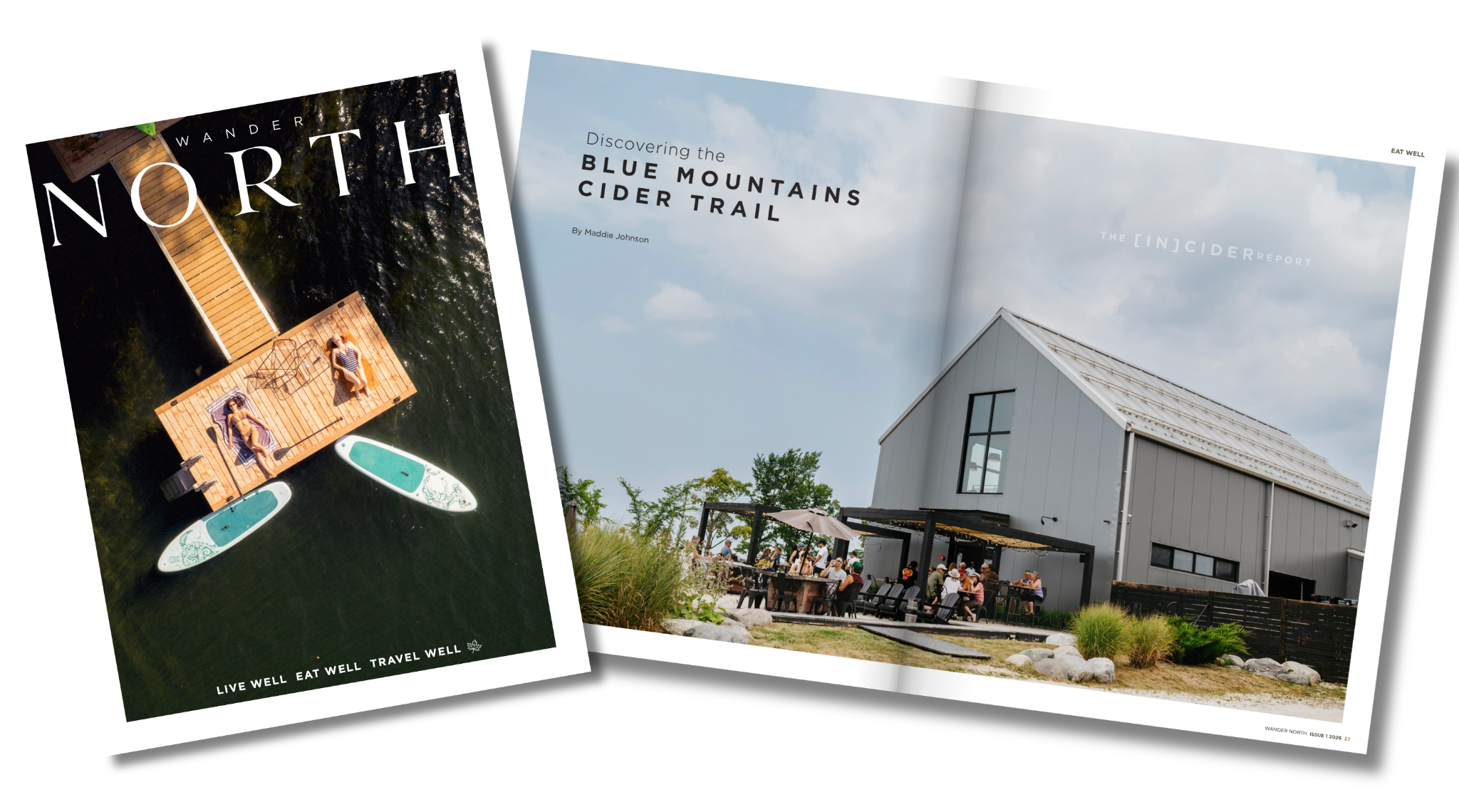 Wander North cover and Blue Mountains Cider Trail editorial spread