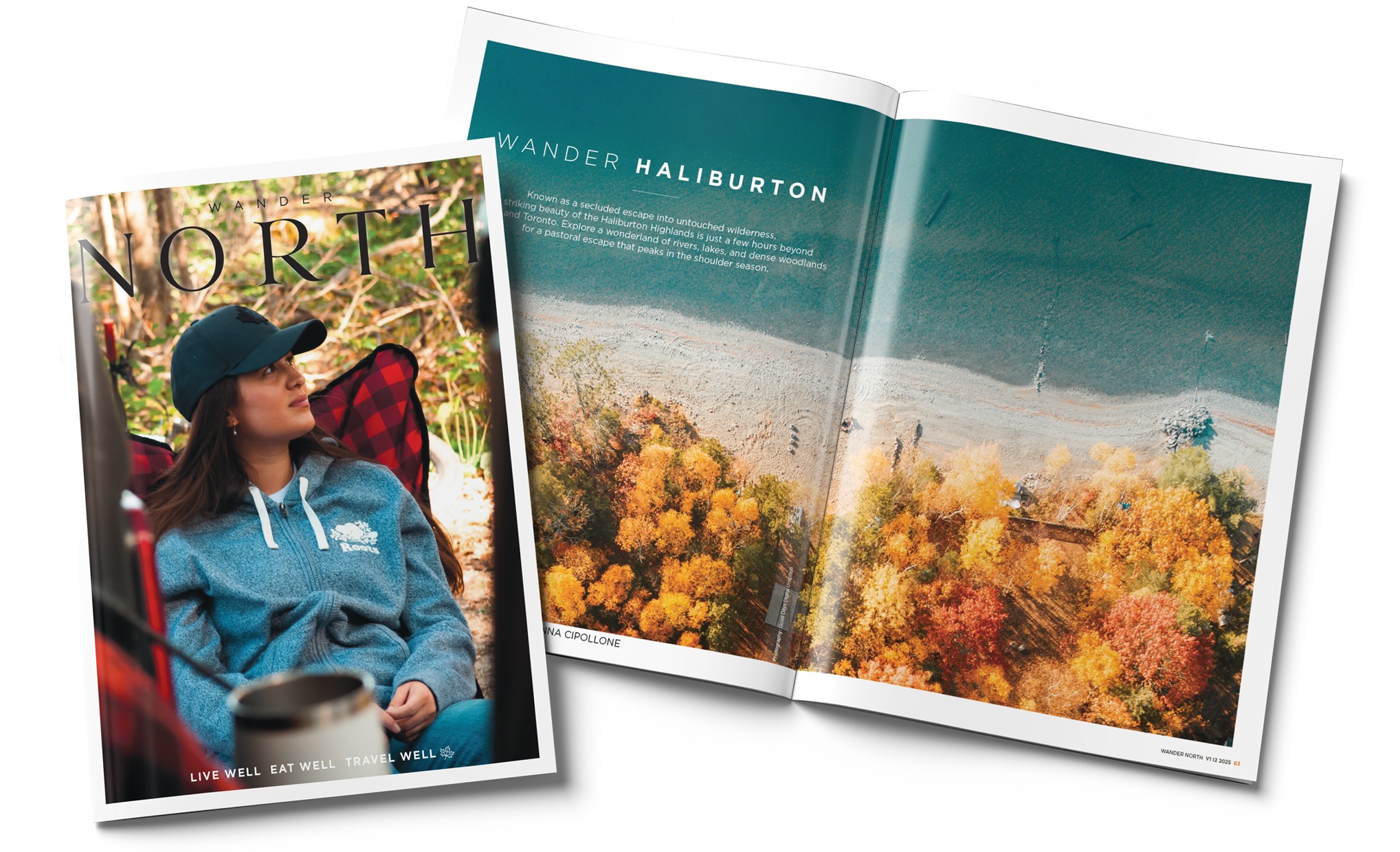 Wander North cover and Haliburton Highlands editorial spread
