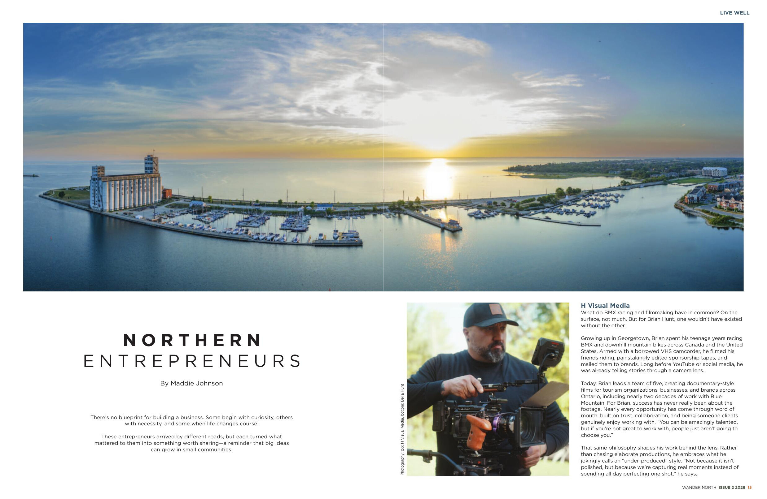 Northern Entrepreneurs opening spread from Wander North Issue 2, 2026